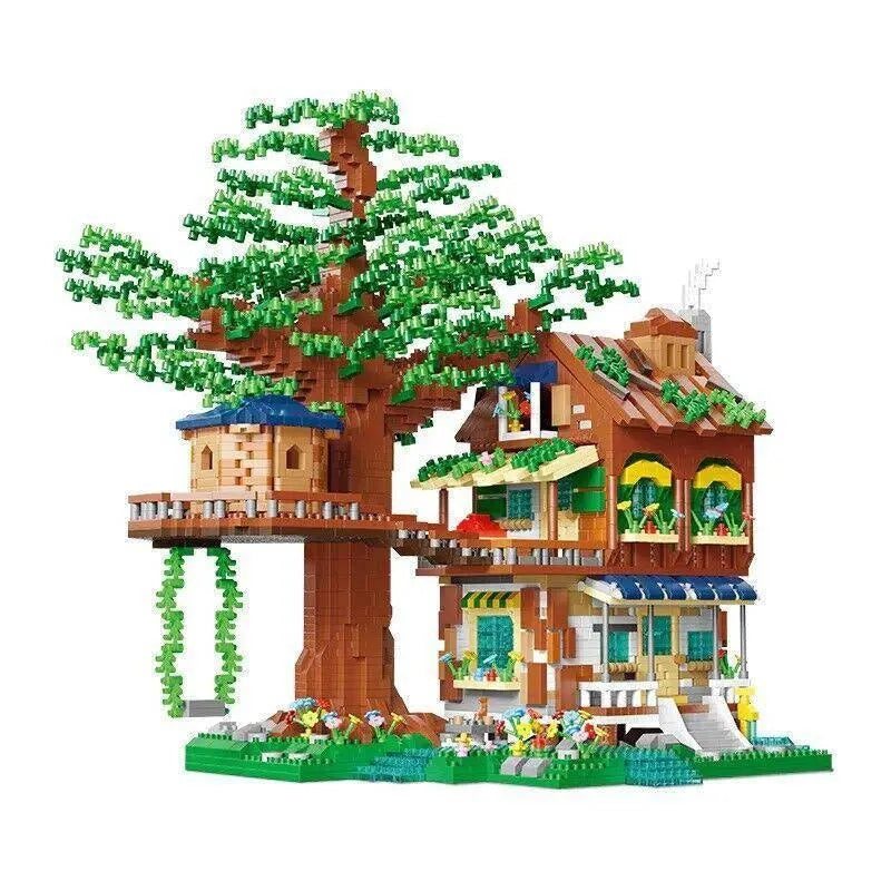 Building Blocks Idea Expert MOC Morning Tree House MINI Bricks Toys - 1