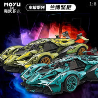 Thumbnail for Building Blocks MOC 88001B Lambo V12 Vision GT Racing Car Bricks Toy Construction Set Toys - 8
