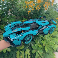 Thumbnail for Building Blocks MOC 88301B Roaring Speed Racing Sports Car Bricks Toy - 6