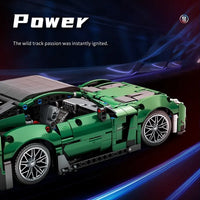 Thumbnail for Building Blocks MOC 88302 Ares Green Racing Sports Car Bricks Toys - 4