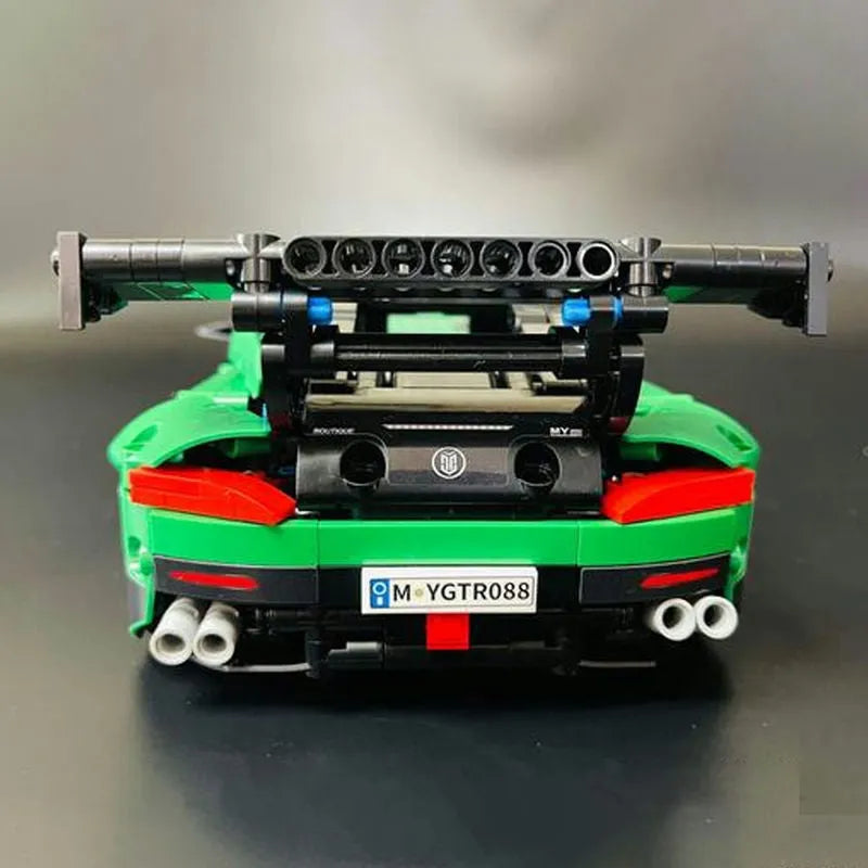 Building Blocks MOC 88302 Ares Green Racing Sports Car Bricks Toys - 9