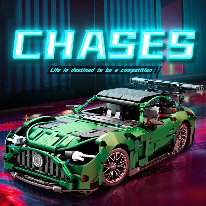 Building Blocks MOC 88302 Ares Green Racing Sports Car Bricks Toys Construction Set Toys - 2