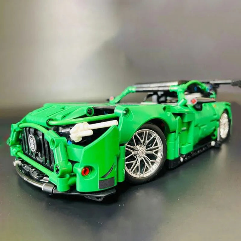 Building Blocks MOC 88302 Ares Green Racing Sports Car Bricks Toys - 6