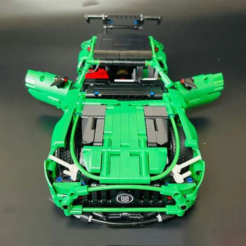 Building Blocks MOC 88302 Ares Green Racing Sports Car Bricks Toys - 8