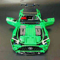 Thumbnail for Building Blocks MOC 88302 Ares Green Racing Sports Car Bricks Toys Construction Set Toys - 8