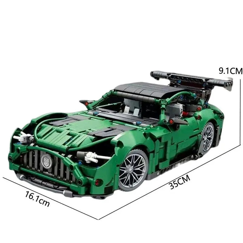 Building Blocks MOC 88302 Ares Green Racing Sports Car Bricks Toys - 11