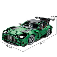 Thumbnail for Building Blocks MOC 88302 Ares Green Racing Sports Car Bricks Toys - 11