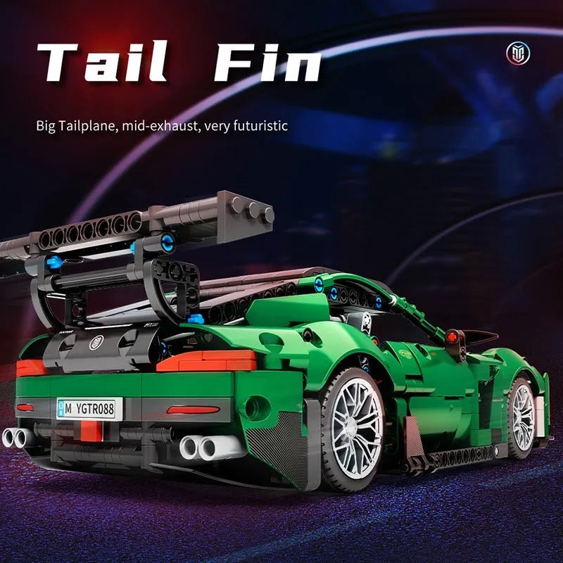 Building Blocks MOC 88302 Ares Green Racing Sports Car Bricks Toys Construction Set Toys - 3