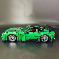 Thumbnail for Building Blocks MOC 88302 Ares Green Racing Sports Car Bricks Toys - 10