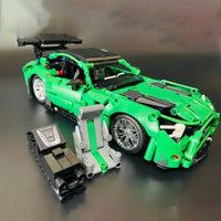 Thumbnail for Building Blocks MOC 88302 Ares Green Racing Sports Car Bricks Toys - 7