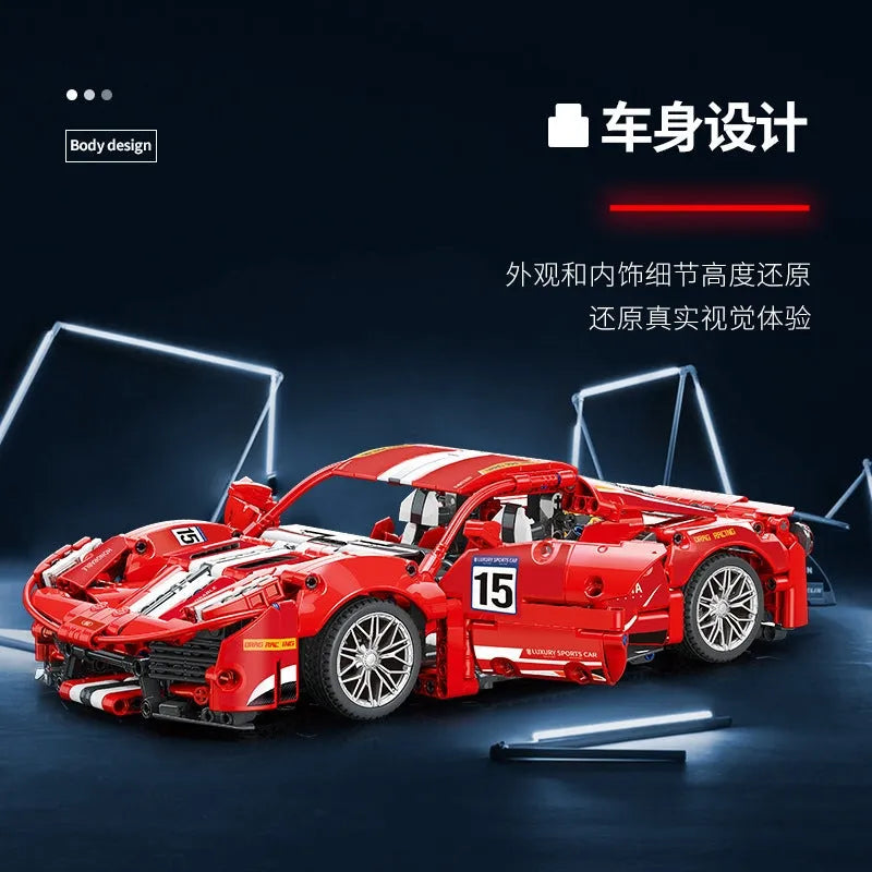 Building Blocks MOC 88304 In The Name Of Speed Drift Sports Car Bricks Toy Construction Set Toys - 2