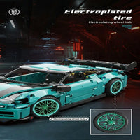 Thumbnail for Building Blocks MOC 88306 Ares Racing Super GTR Sports Car Bricks Toys Construction Set Toys - 8
