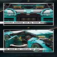 Thumbnail for Building Blocks MOC 88306 Ares Racing Super GTR Sports Car Bricks Toys Construction Set Toys - 4