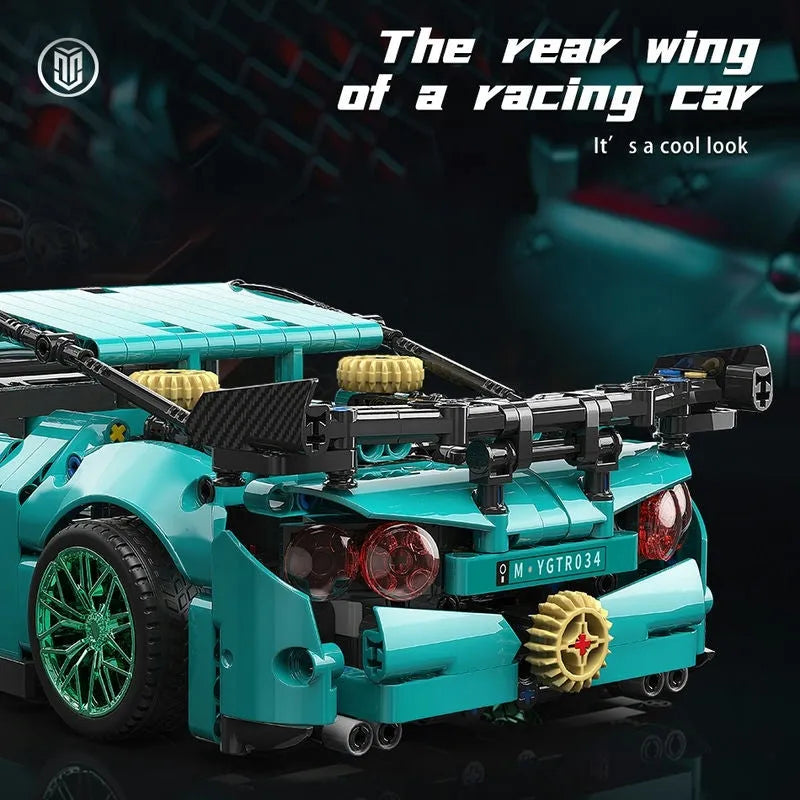 Building Blocks MOC 88306 Ares Racing Super GTR Sports Car Bricks Toys Construction Set Toys - 7