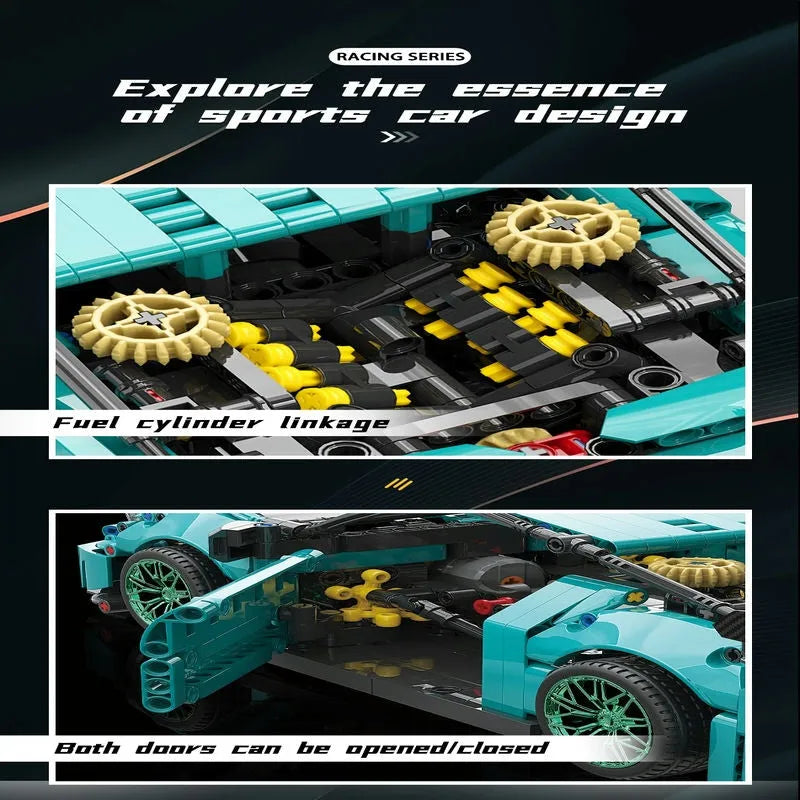 Building Blocks MOC 88306 Ares Racing Super GTR Sports Car Bricks Toys - 9