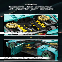 Thumbnail for Building Blocks MOC 88306 Ares Racing Super GTR Sports Car Bricks Toys Construction Set Toys - 9