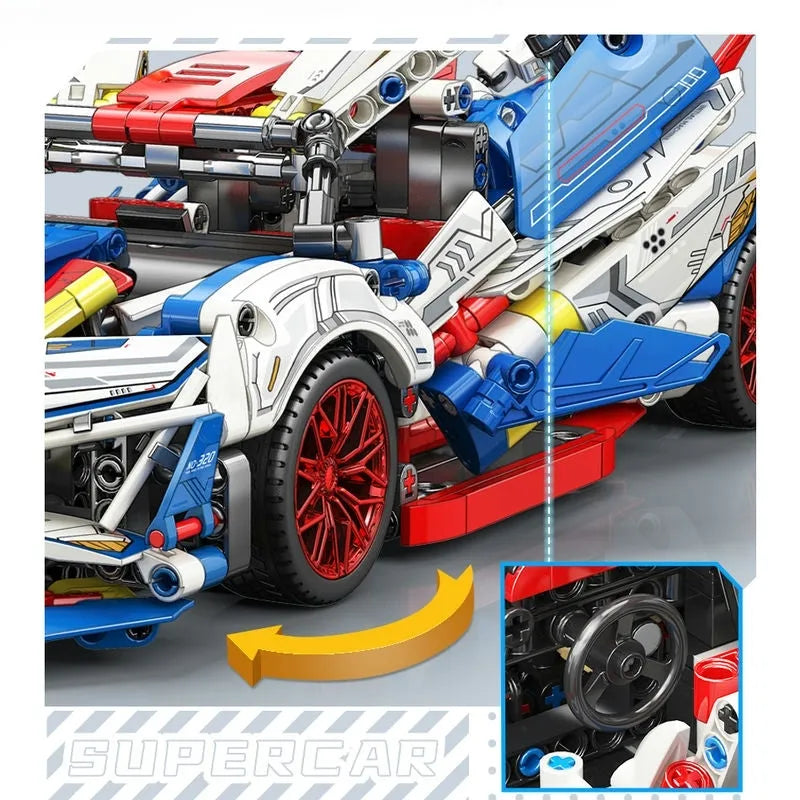 Building Blocks MOC 88320A Tech Apollo Project EVO Sports Racing Car Bricks Toy - 7