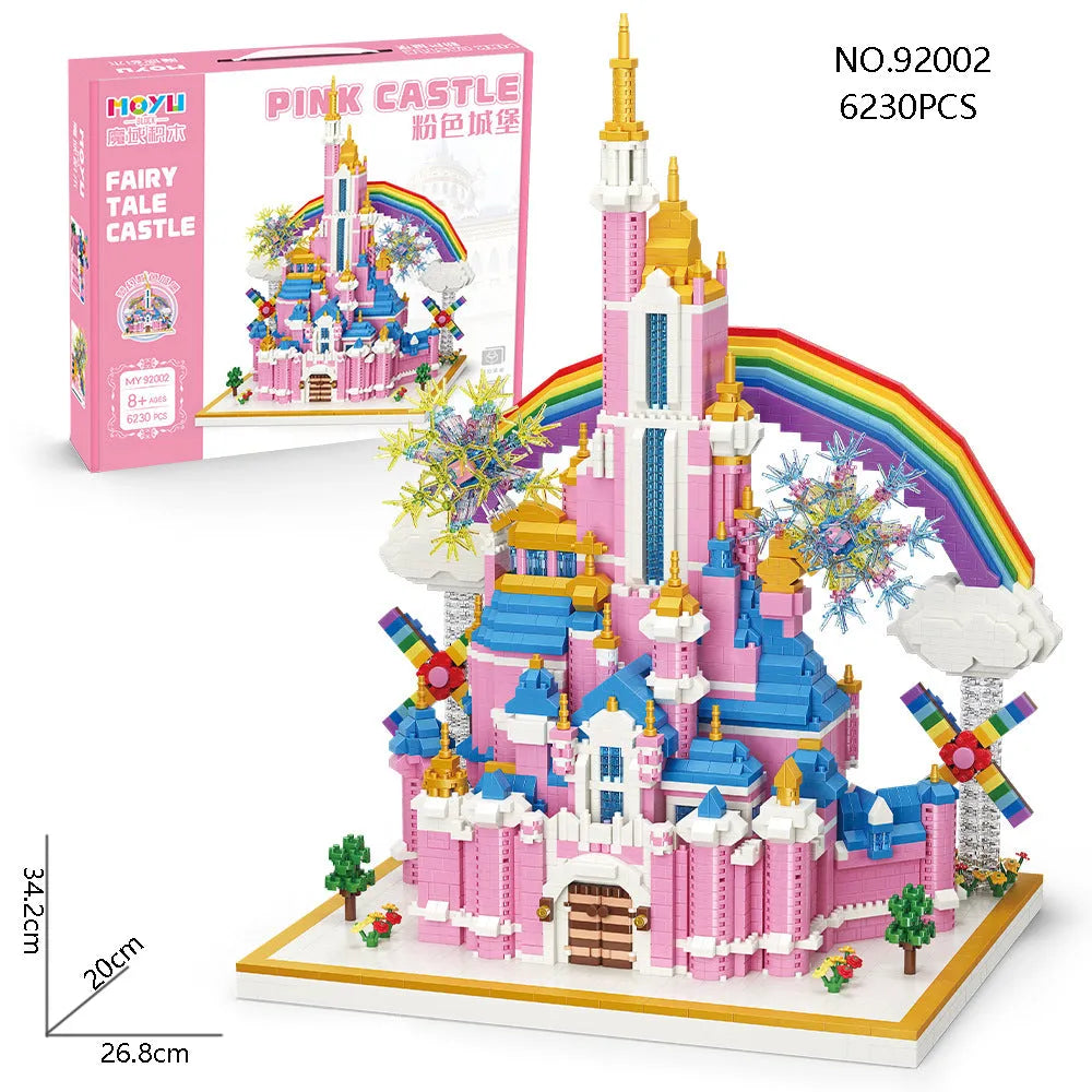 Building Blocks MOC 92002 Girls Princess Pink Rainbow Castle MINI Bricks Toys - 3