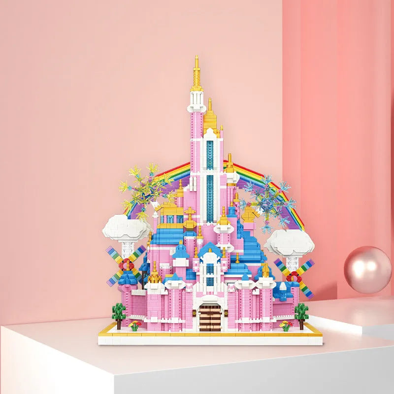 Building Blocks MOC 92002 Girls Princess Pink Rainbow Castle MINI Bricks Toys - 6