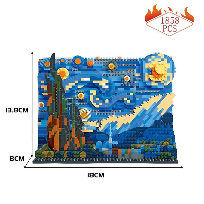 Building Blocks MOC 97042 Ideas 3D Starry Night MINI Bricks Kids Toys - 1