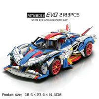 Thumbnail for Building Blocks MOC Concept EVO Racing Supercar Bricks Toy 88007A - 2