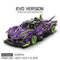 Thumbnail for Building Blocks MOC Concept EVO Racing Supercar Bricks Toys 88007 - 2