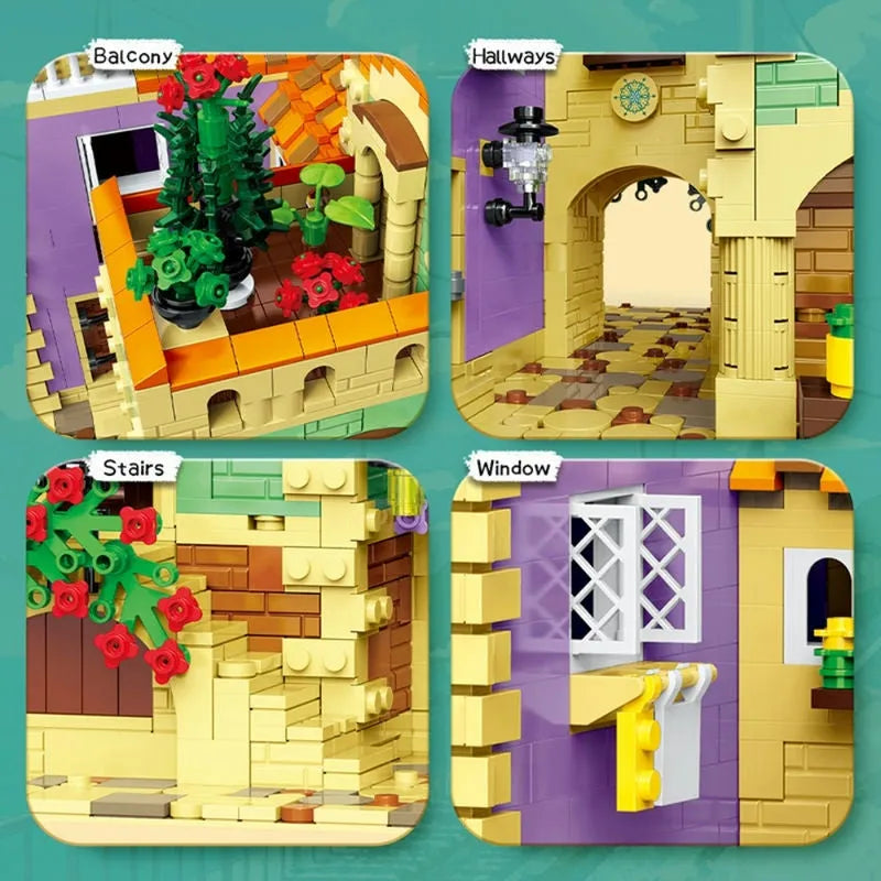 Building Blocks MOC Creator Street Expert City Holiday Hotel Bricks Toy - 6