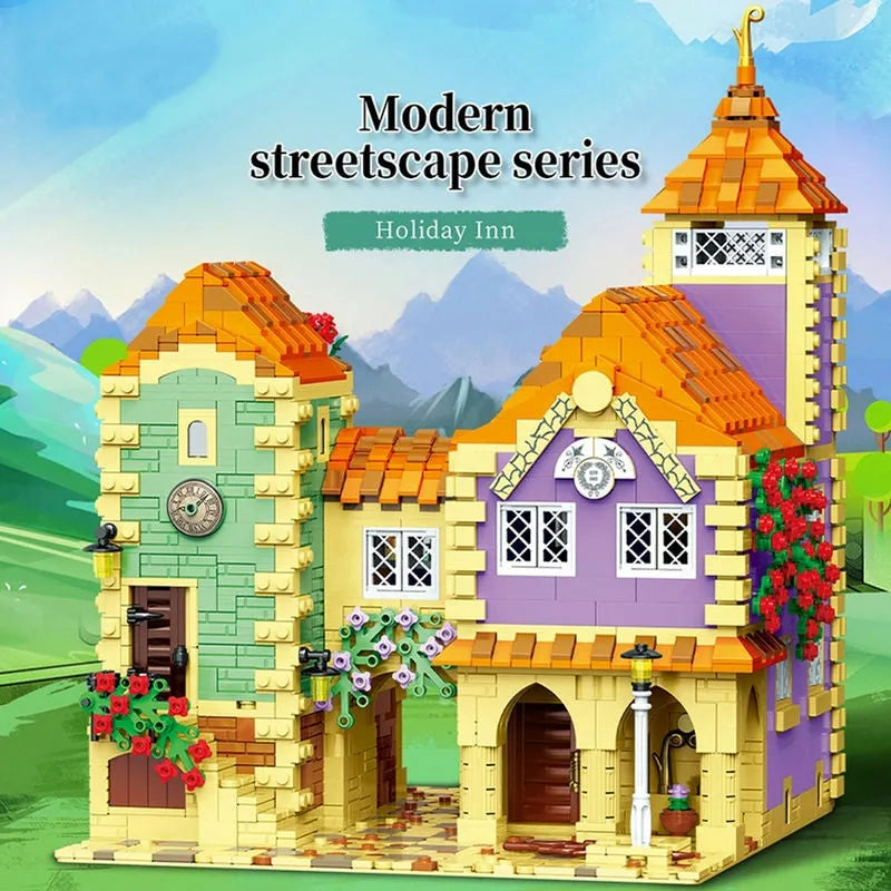 Building Blocks MOC Creator Street Expert City Holiday Hotel Bricks Toy - 2