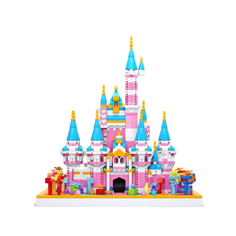 Building Blocks MOC Experts Girls Pink Princess Castle MINI Bricks Toy 92031 Construction Set Toys - 1