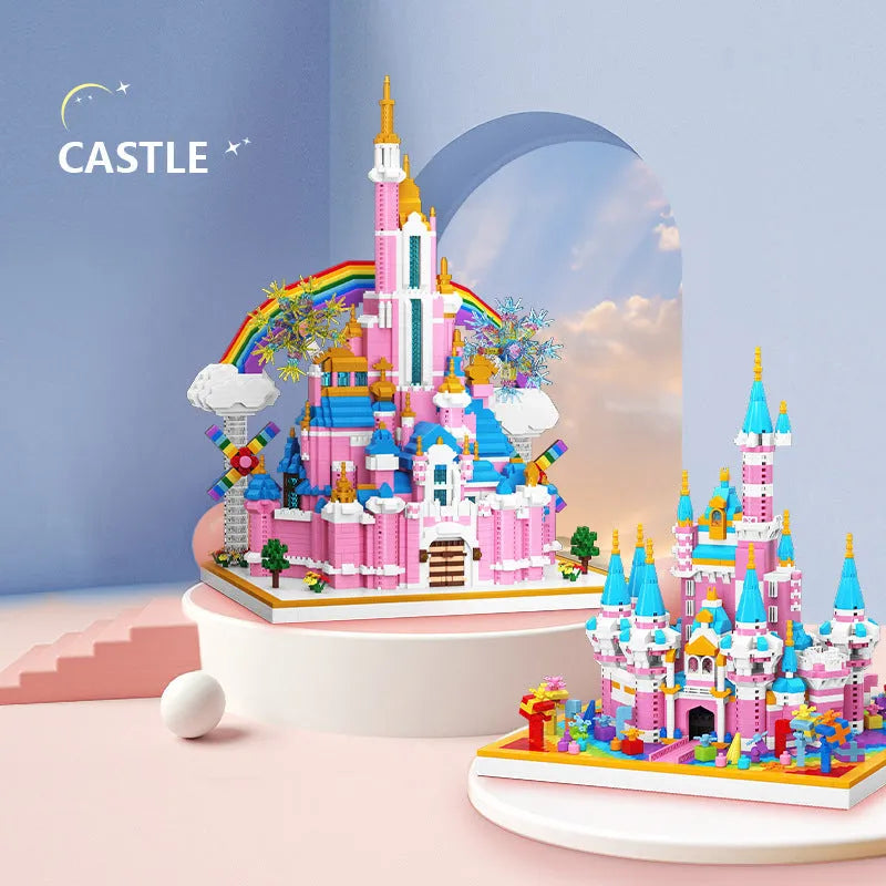 Building Blocks MOC Experts Girls Pink Princess Castle MINI Bricks Toy 92031 - 2