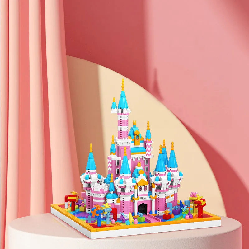 Pinxies Girls Pink Princess Castle Mini Bricks Building Set