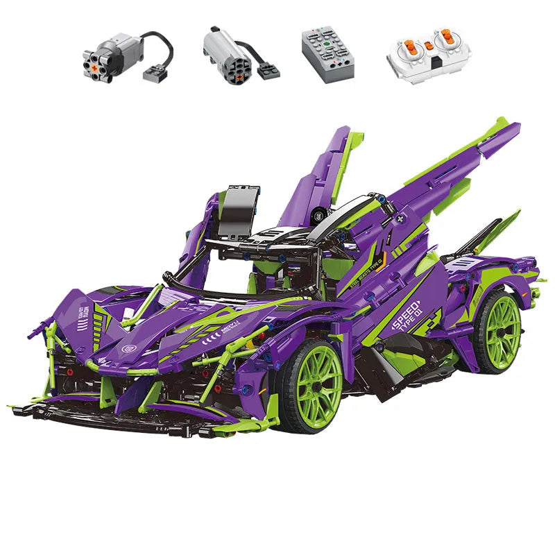 Building Blocks MOC Motorized RC Apollo EVO Concept Roadster Bricks Toy Construction Set Toys - 1