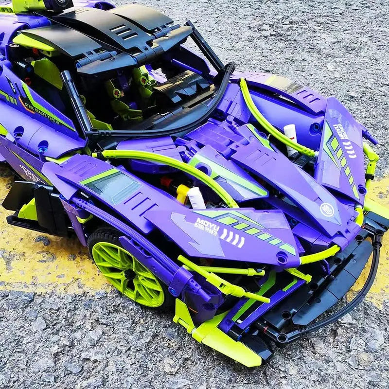 Building Blocks MOC Motorized RC Apollo EVO Concept Roadster Bricks Toy Construction Set Toys - 7