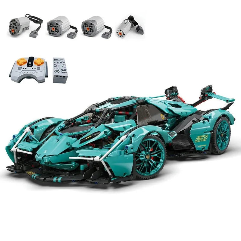 Building Blocks MOC Motorized RC Lambo V12 Vision GT Racing Car Bricks Toy - 1