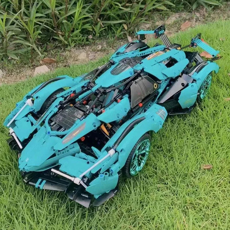 Building Blocks MOC Motorized RC Lambo V12 Vision GT Racing Car Bricks Toy - 7