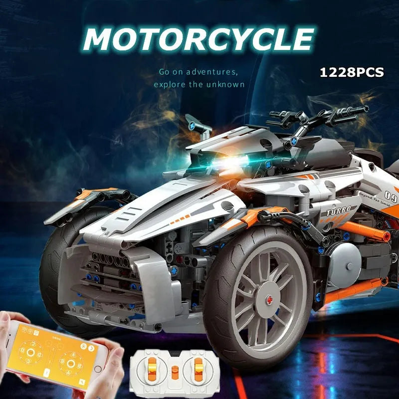 Building Blocks MOC RC APP Spyder Motorcycle Bike Car Bricks Toy - 2