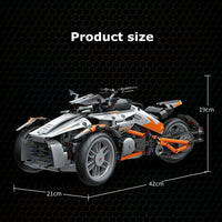 Thumbnail for Building Blocks MOC RC APP Spyder Motorcycle Bike Car Bricks Toy - 11