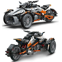 Thumbnail for Building Blocks MOC RC APP Spyder Motorcycle Bike Car Bricks Toy - 8