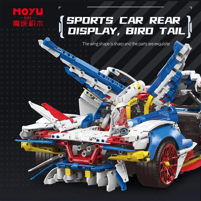 Building Blocks MOC RC Motorized Apollo EVO Concept Roadster Bricks Toy Construction Set Toys - 6