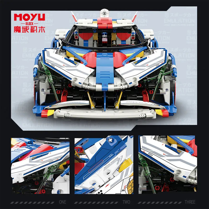 Building Blocks MOC RC Motorized Apollo EVO Concept Roadster Bricks Toy Construction Set Toys - 5