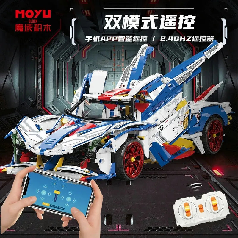 Building Blocks MOC RC Motorized Apollo EVO Concept Roadster Bricks Toy Construction Set Toys - 13