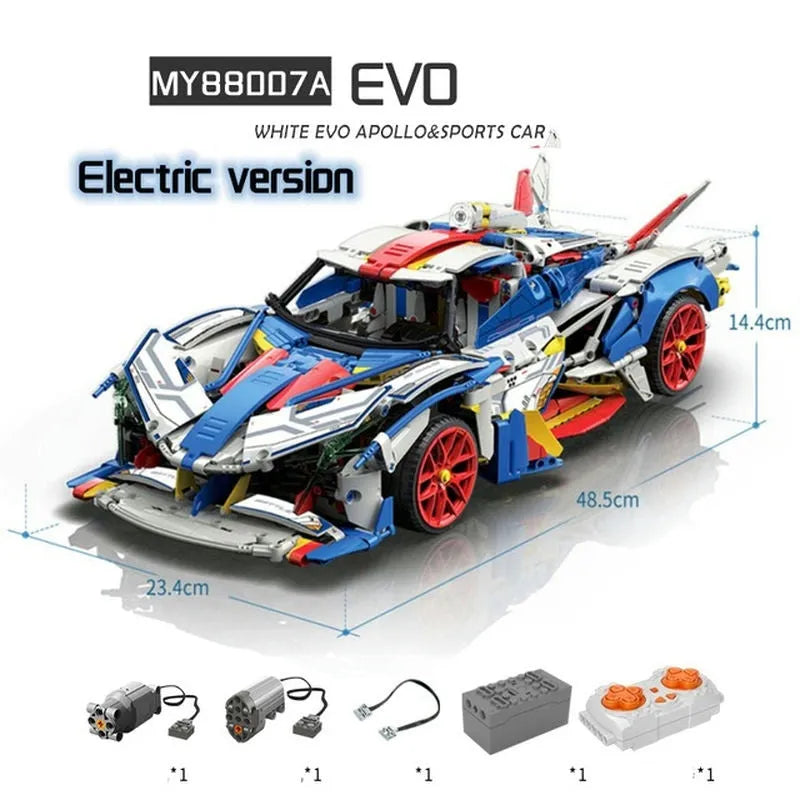 Building Blocks MOC RC Motorized Apollo EVO Concept Roadster Bricks Toy Construction Set Toys - 2