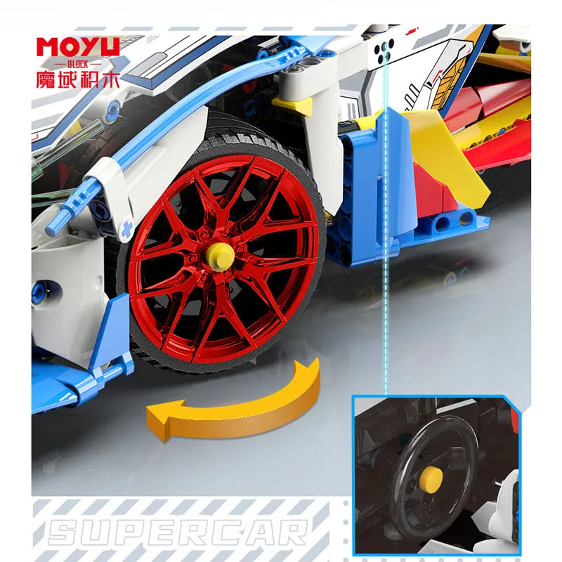 Building Blocks MOC RC Motorized Apollo EVO Concept Roadster Bricks Toy Construction Set Toys - 7