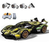 Thumbnail for Building Blocks MOC Tech APP RC Lambo V12 Vision GT Racing Car Bricks Toy - 3
