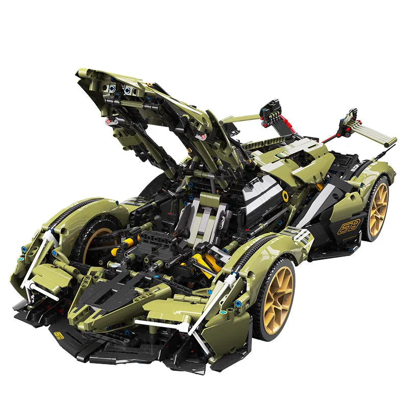 Building Blocks MOC Tech APP RC Lambo V12 Vision GT Racing Car Bricks Toy - 9