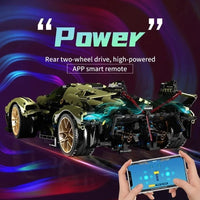 Thumbnail for Building Blocks MOC Tech APP RC Lambo V12 Vision GT Racing Car Bricks Toy - 2