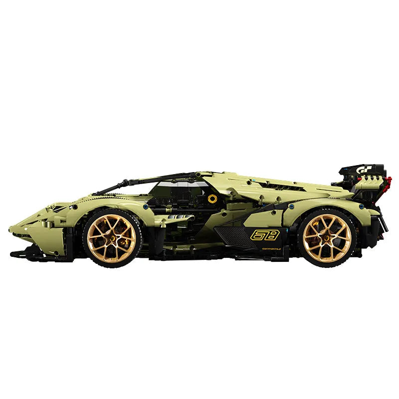 Building Blocks MOC Tech APP RC Lambo V12 Vision GT Racing Car Bricks Toy - 8