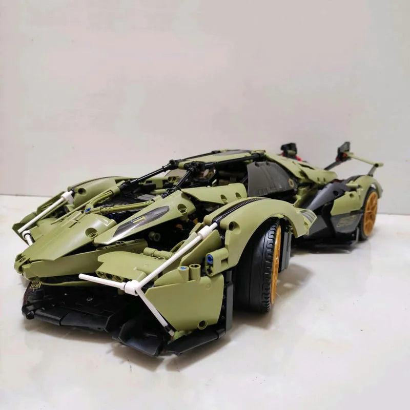 Building Blocks MOC Tech APP RC Lambo V12 Vision GT Racing Car Bricks Toy - 16