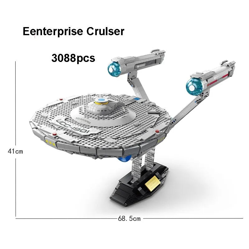 Building Blocks Spacecraft MOC Enterprise Cruiser Spaceship Bricks Toy - 2