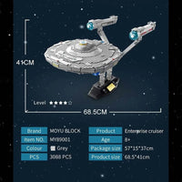 Thumbnail for Building Blocks Spacecraft MOC Enterprise Cruiser Spaceship Bricks Toy - 5